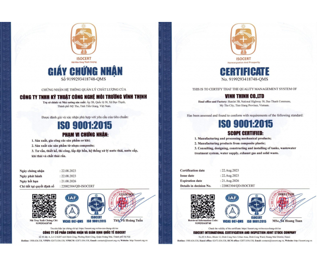 Chứng nhận ISO 9001:2015